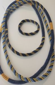 Beaded necklace and bracelet